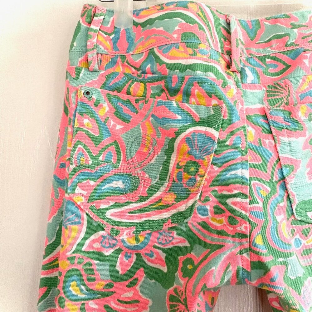 Lilly Pulitzer Worth Skinny Mini Jeans Size 0 Crop Jeans Multi Color - Picture 7 of 13